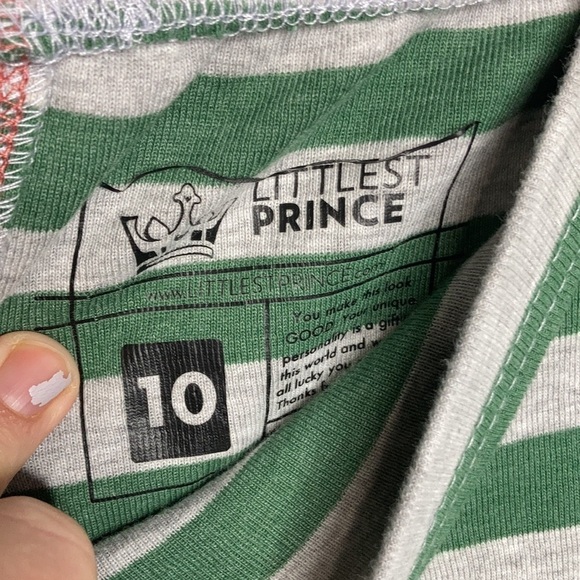 Littlest Prince striped pajama set size 10 - Picture 6 of 10